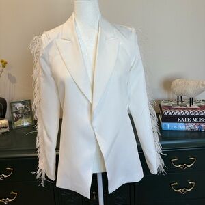 White Feather Party Blazer